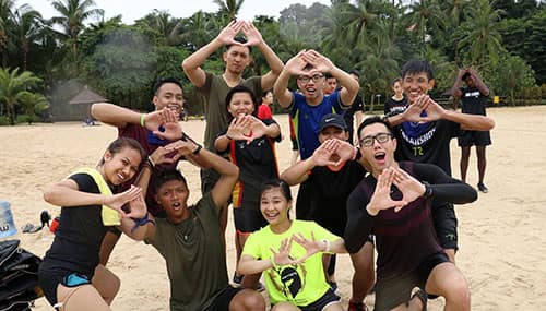 Embry-Riddle students on the beach